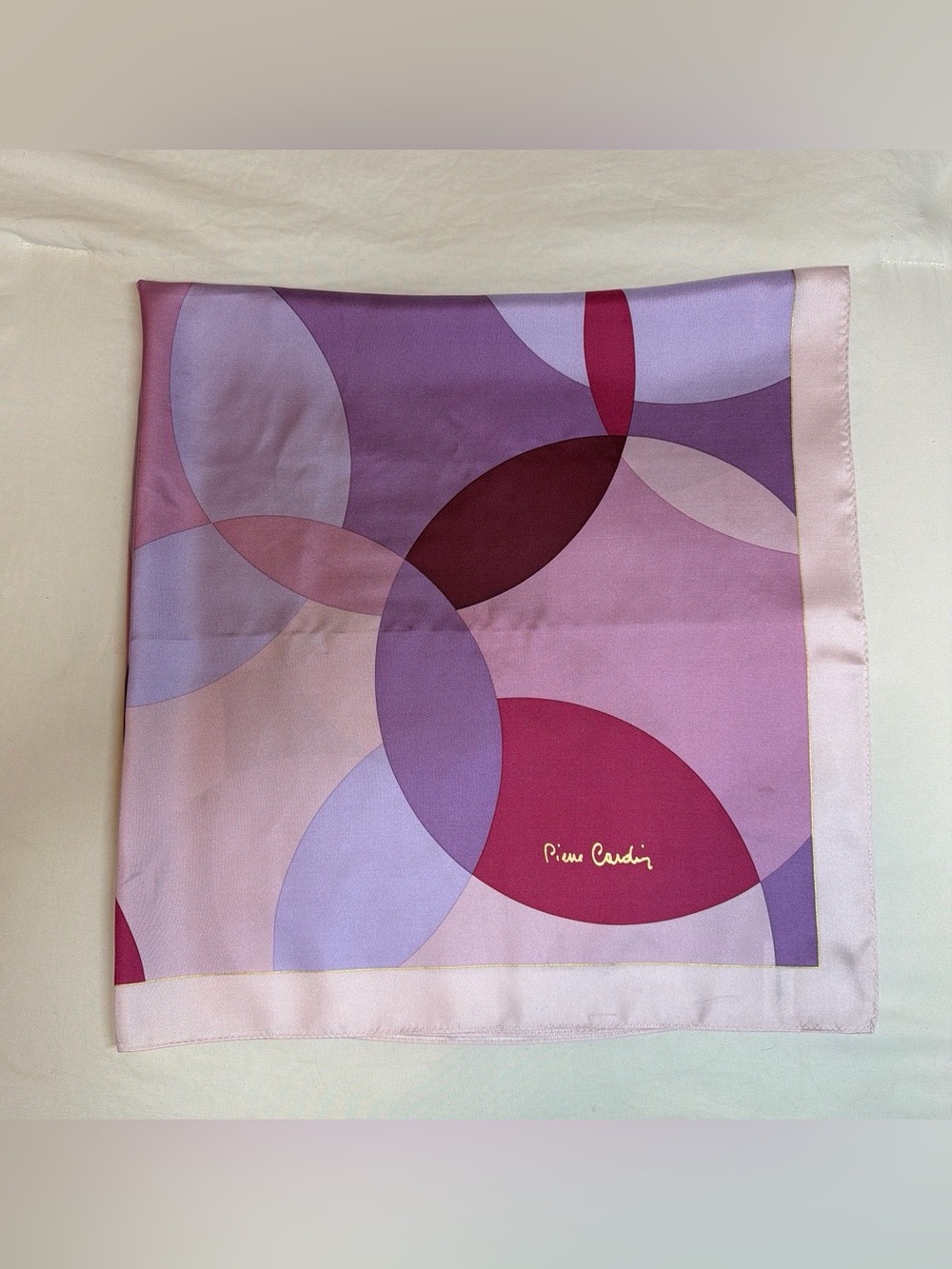 Pierre Cardin 100% Silk Geometric Scarf Made in Japan